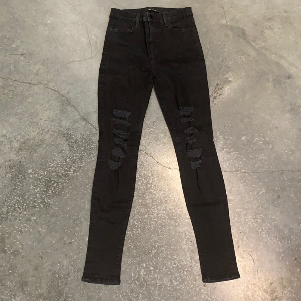 J Brand ripped skinny jeans.